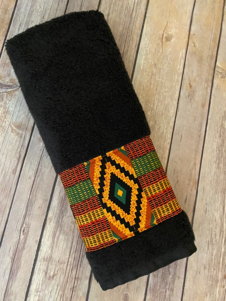 Black Kente Towel - Image 3