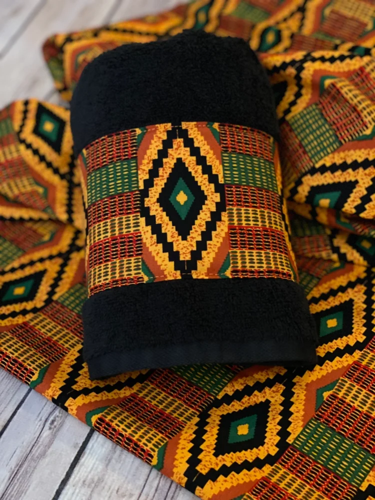 Black Kente Towel